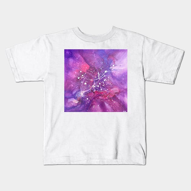 Galaxy to Happiness Kids T-Shirt by acdlart